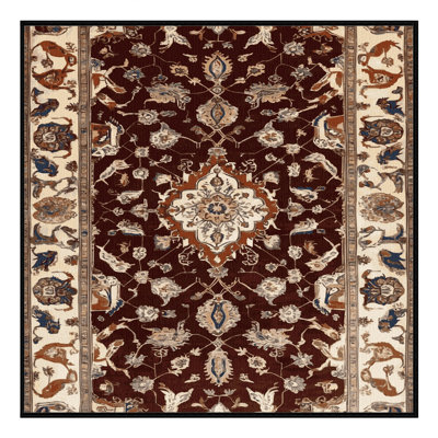 Machine Washable Persian Brown Area Rug