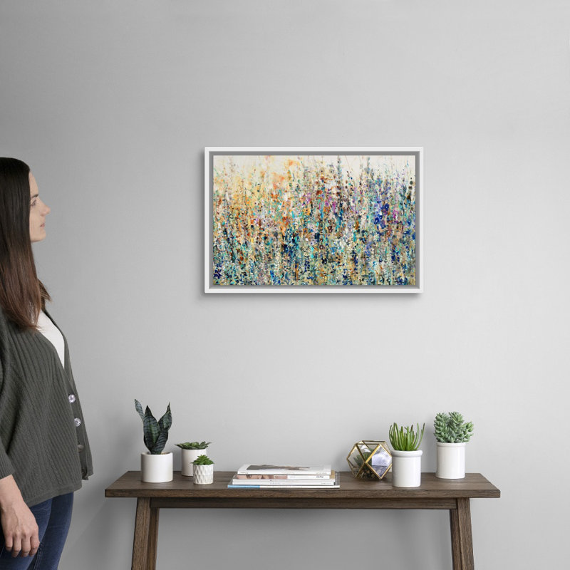 «Thicket Wildflowers» par Timothy O'Toole, reproduction d'art sur toile, Reproduction avec cadre flottant, Blanc