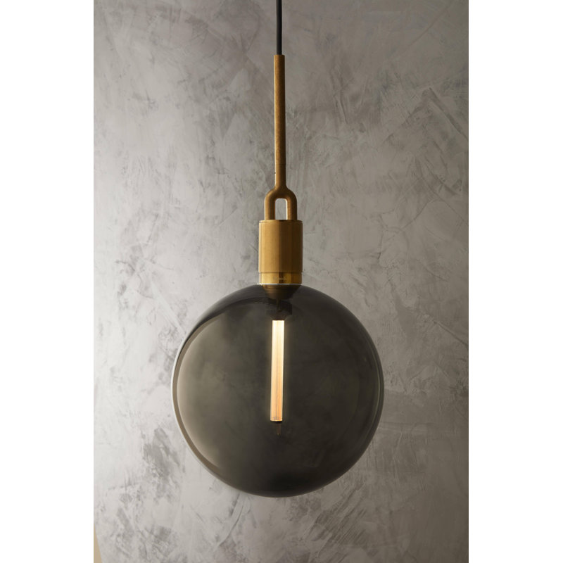 1 - Light Pendant, Brass, Smoked