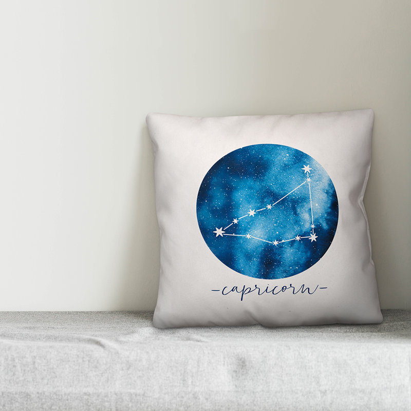 Capricorn Zodiac Sign Throw Pillow