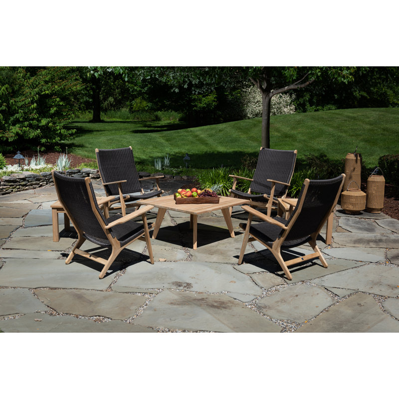 Dover Teak Adirondack Chair, Natural/Brown