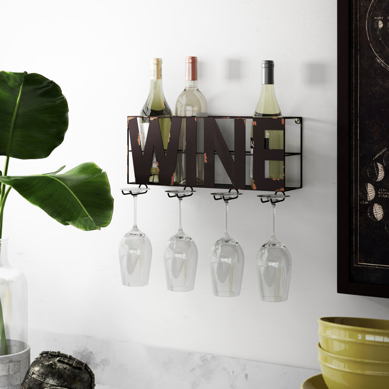 Doswell Wall Mounted Wine Bottle Rack in