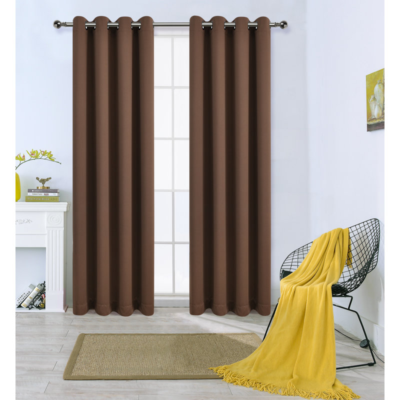 Fet Curtain Pair, 50" x 90", Brown