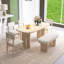 Ensemble de table de salle à manger en bois massif avec banc - Ensemble de table de salle à manger 6 pièces-771487979