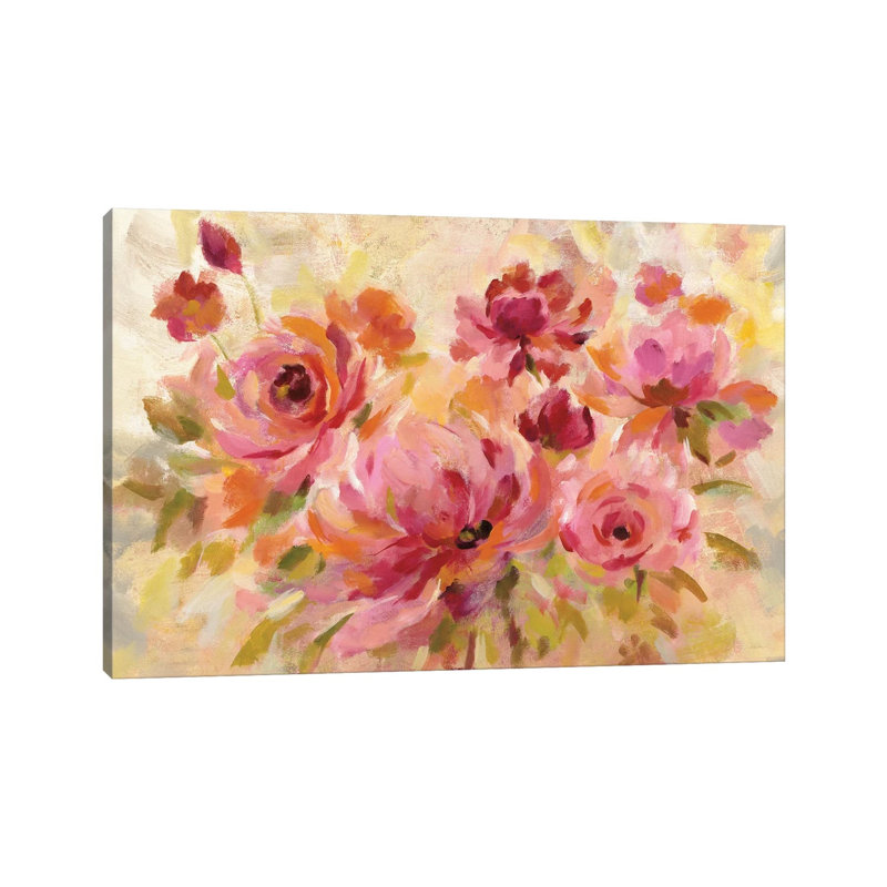 Romantic Bouquet Crop by Silvia Vassileva - Wrapped Canvas Painting, 66.04 cm H x 45.72 cm W