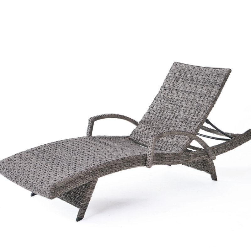 Chaise longue grise avec structure en aluminium - Créez un cadre extérieur élégant et paisible