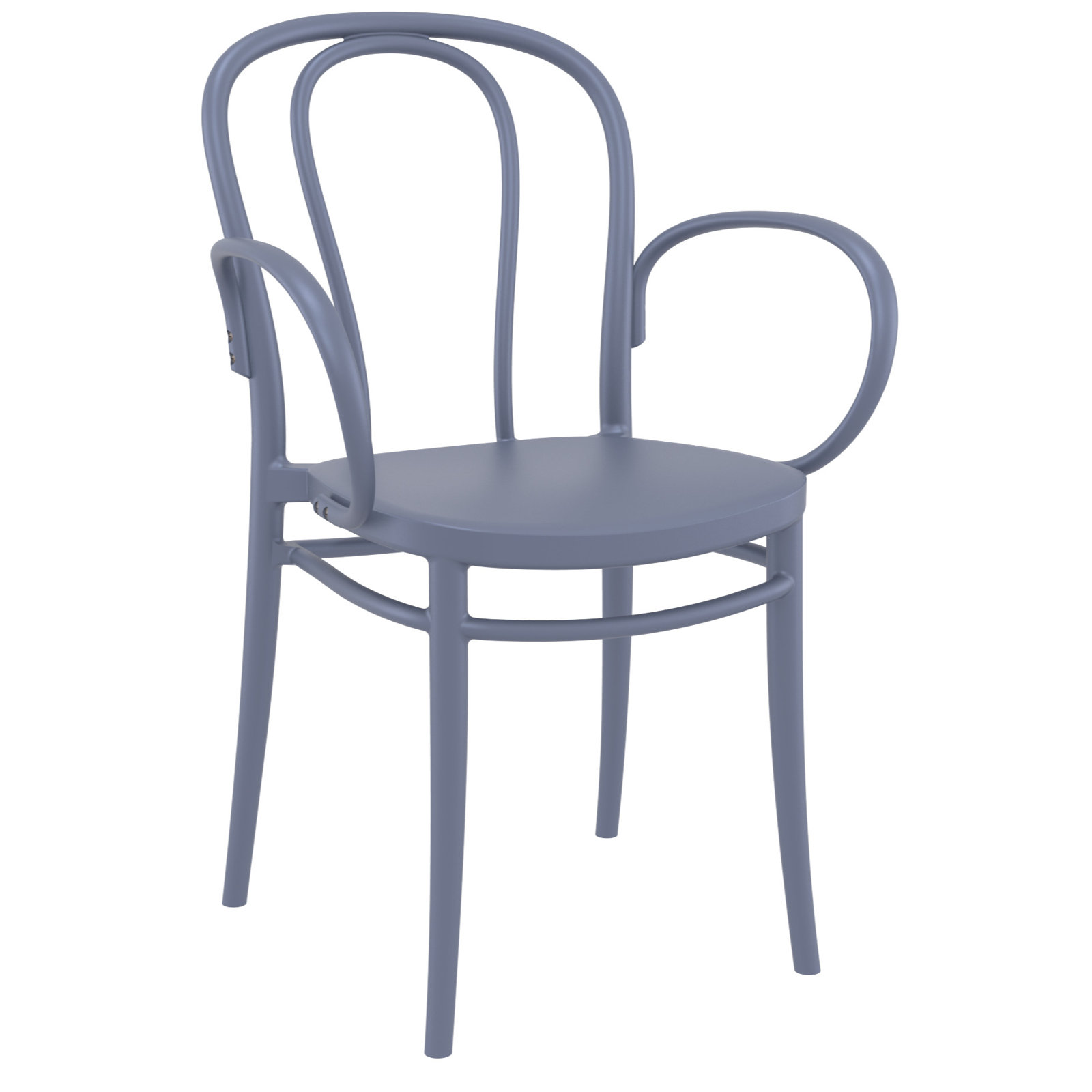 Farrah Stackable Patio Armchair, Dark Gray