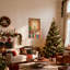 Fête de Noël avec horloge et arbre, ensemble de 3 impressions sur toile-1815761523