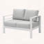 Causeuse de patio en aluminium antirouille avec coussins épais gris clair et structure blanche-157149046