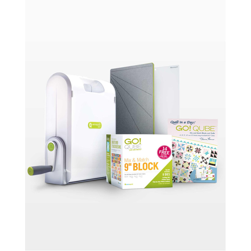 Compatible avec AccuQuilt. Ensemble. Système de coupe de tissu GO! ® Ultimate Beginner (prêt. Ensemble. GO! - bloc de 9 po)