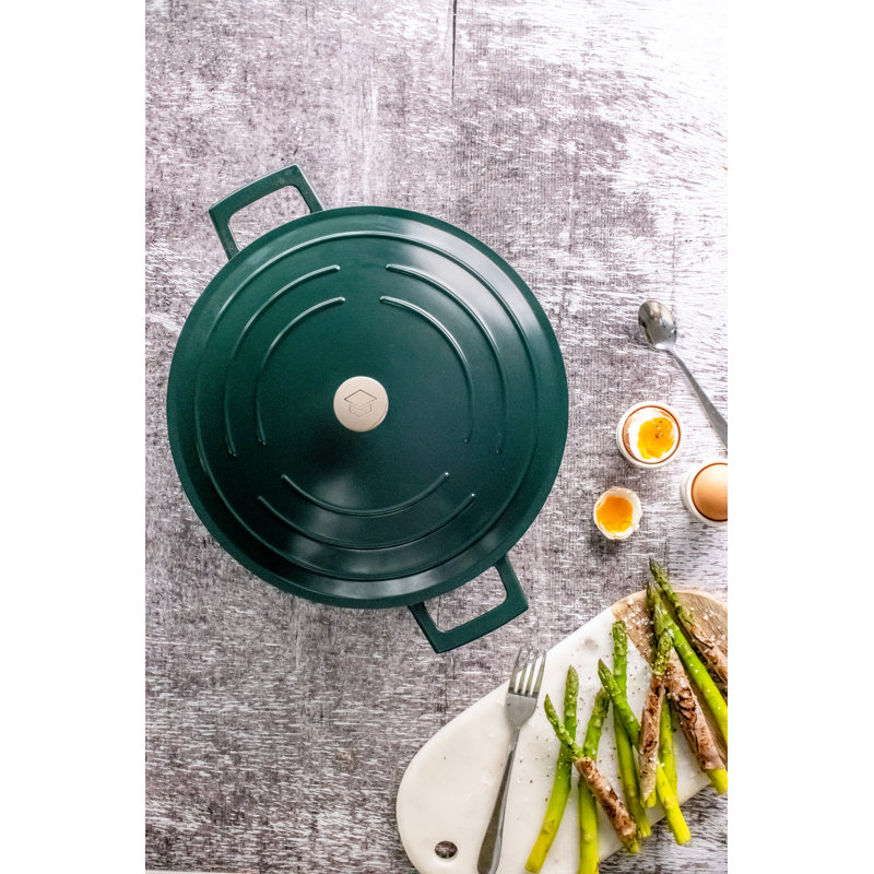 MasterClass Cast Aluminum Round Casserole, 37cm / 5L, Green Hunter