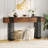 63 Inch Long Console Table, Extra Thick Industrial Sofa Table Behind The Couch Rectangular Entryway Table For Entrance Hallway Living Room, Entire Top Board & 4-pipe Legs-181800027-181800025