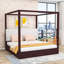 Canopy Platform Bed with Upholstered Headboard-1781593400-1781593351