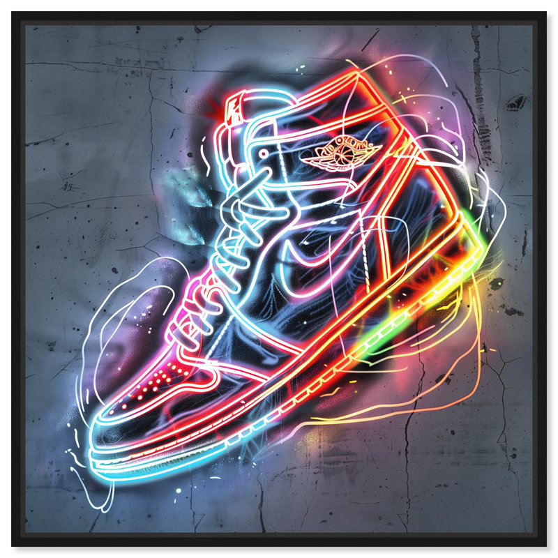 Sneaker 1 pièce Notoriart, H 41 po x l 41 po, Cadre noir