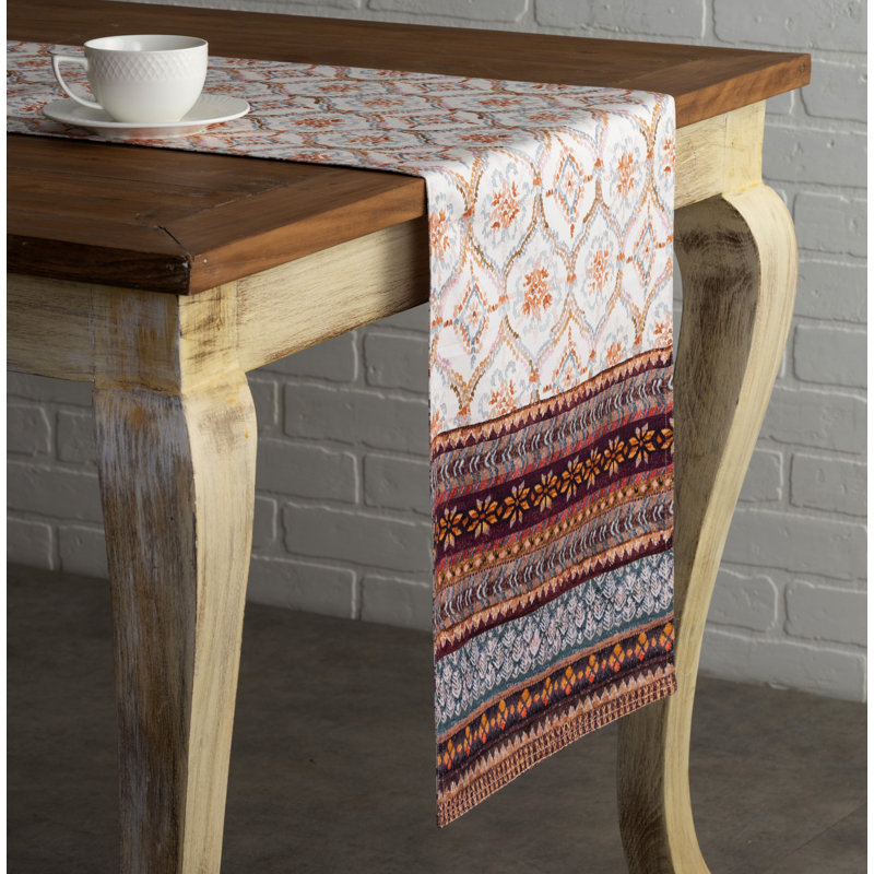 Floral 100% Cotton Table Runner, 72" x 14.5"