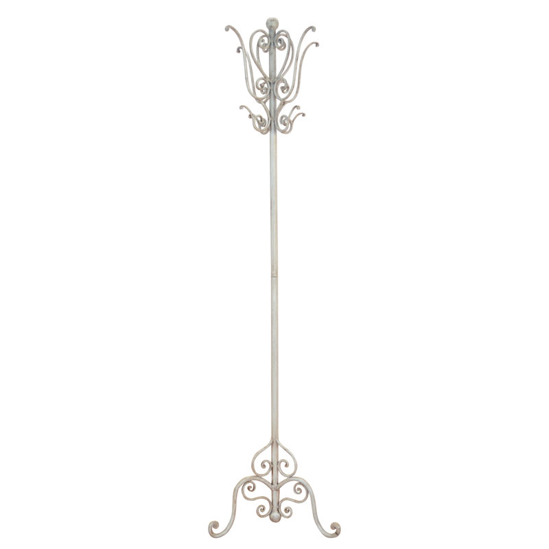 Sharon Iron Freestanding Coat Rack, Antique cream white