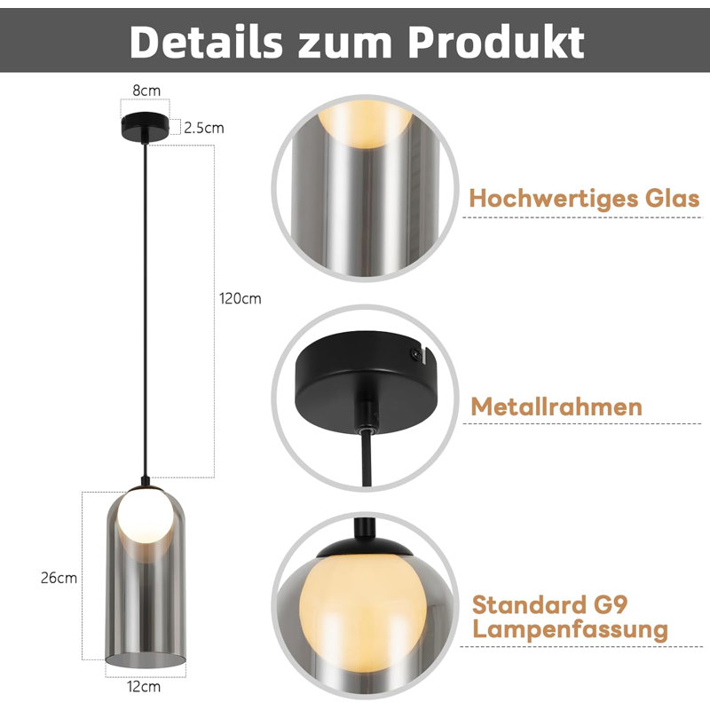 1 - Light Matte Black Cylinder Pendant