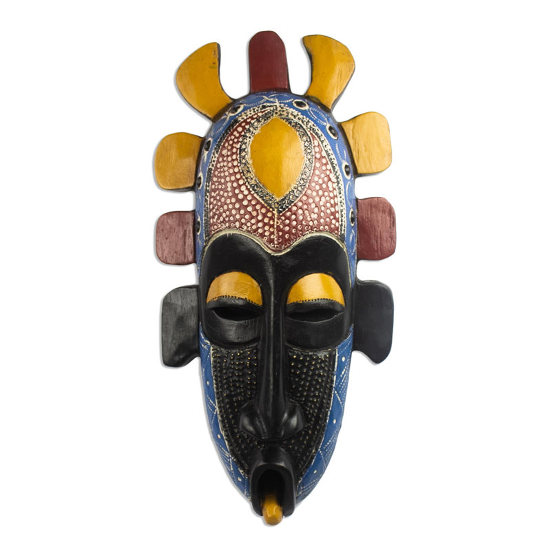 Décoration murale Adah et masque africain en bois