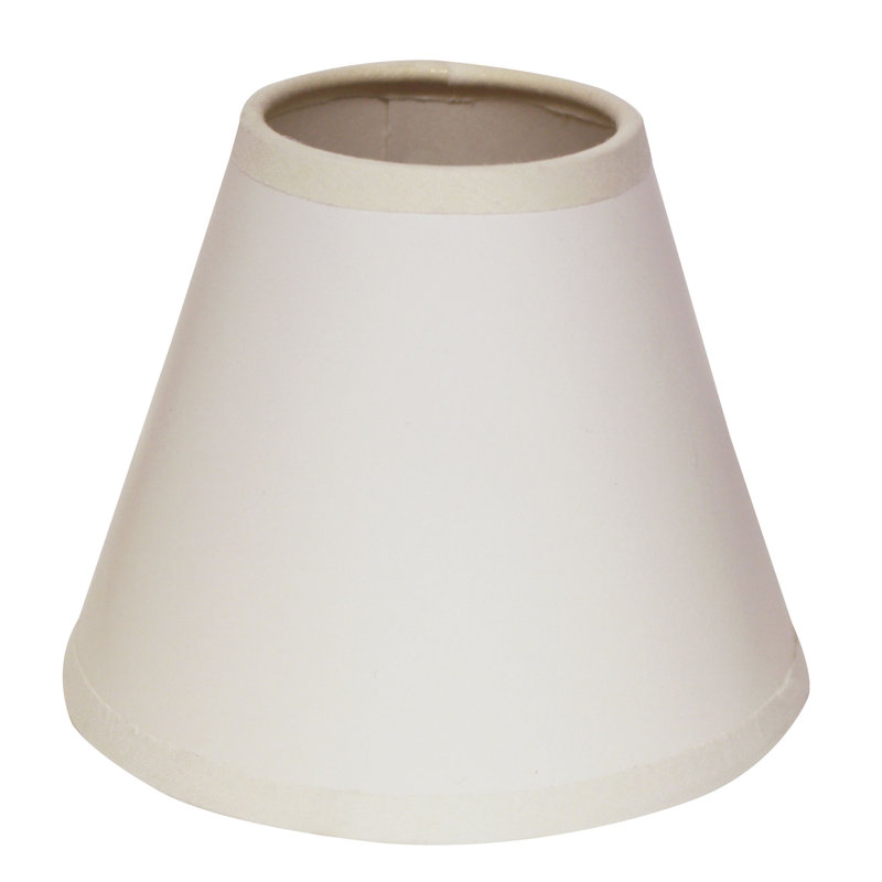 Abat-jour rigide en tissu avec ensemble de 6 pinces pour lampes de table, Blanc brillant (avec doublure blanche)