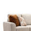 Causeuse Eny avec 3 coussins, chenille brun taupe, pieds noirs, 64 pouces