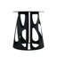 Table de salle à manger moderne 57,86 po avec base en métal noir, 6 à 8 places, table tournante en pierre frittée de 31,5 po, blanc et noir, et table blanche et noire élégante, sièges, disque rotatif, teinture stable