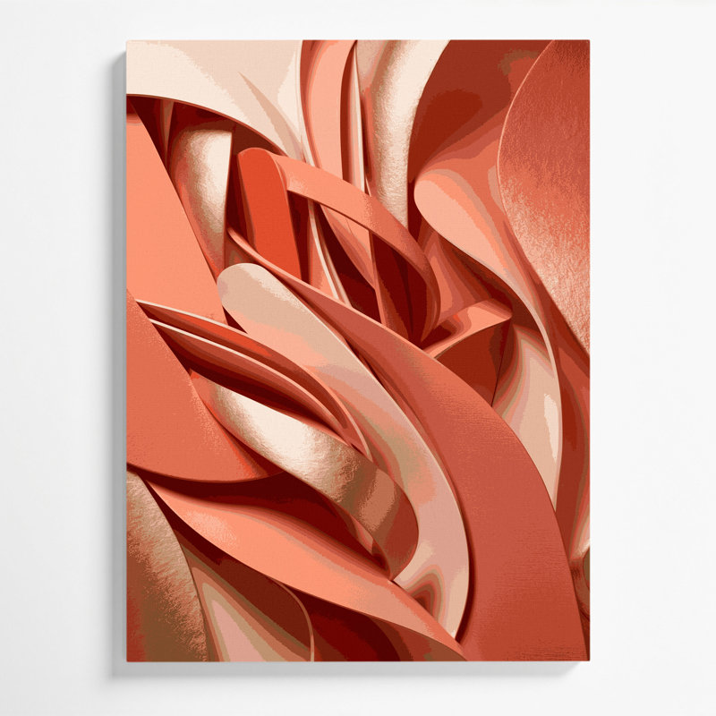 «Abstract Shapes» 16, art mural sur toile rose