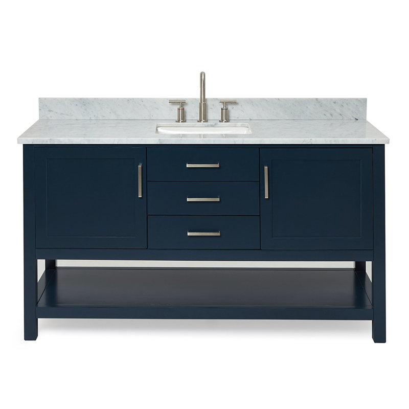 Bayhill 61'' W Single Vanity, Midnight Blue
