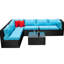 Canapé modulaire d'extérieur - 2 causeuses, canapés, 1 table, housses de coussins respirants, coussins épais de patio modernes, structure, coussins hydrofuges, arrangement réglable-1707118757-1707118755