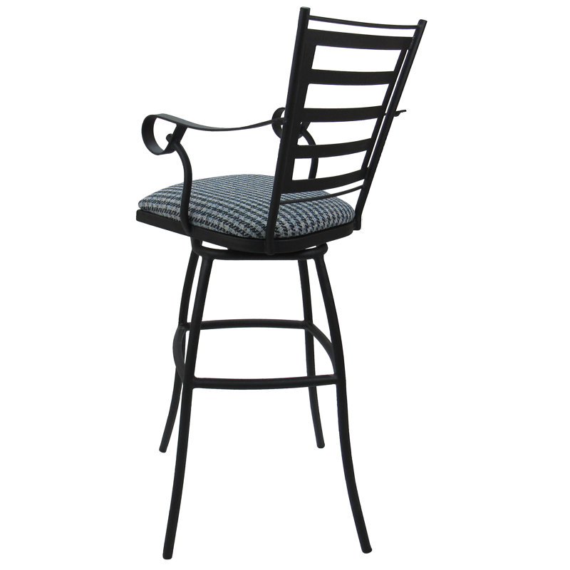 Tabouret pivotant Victorianna, Tabouret de bar (siège d'une hauteur de 26 po), Coco bleu indigo