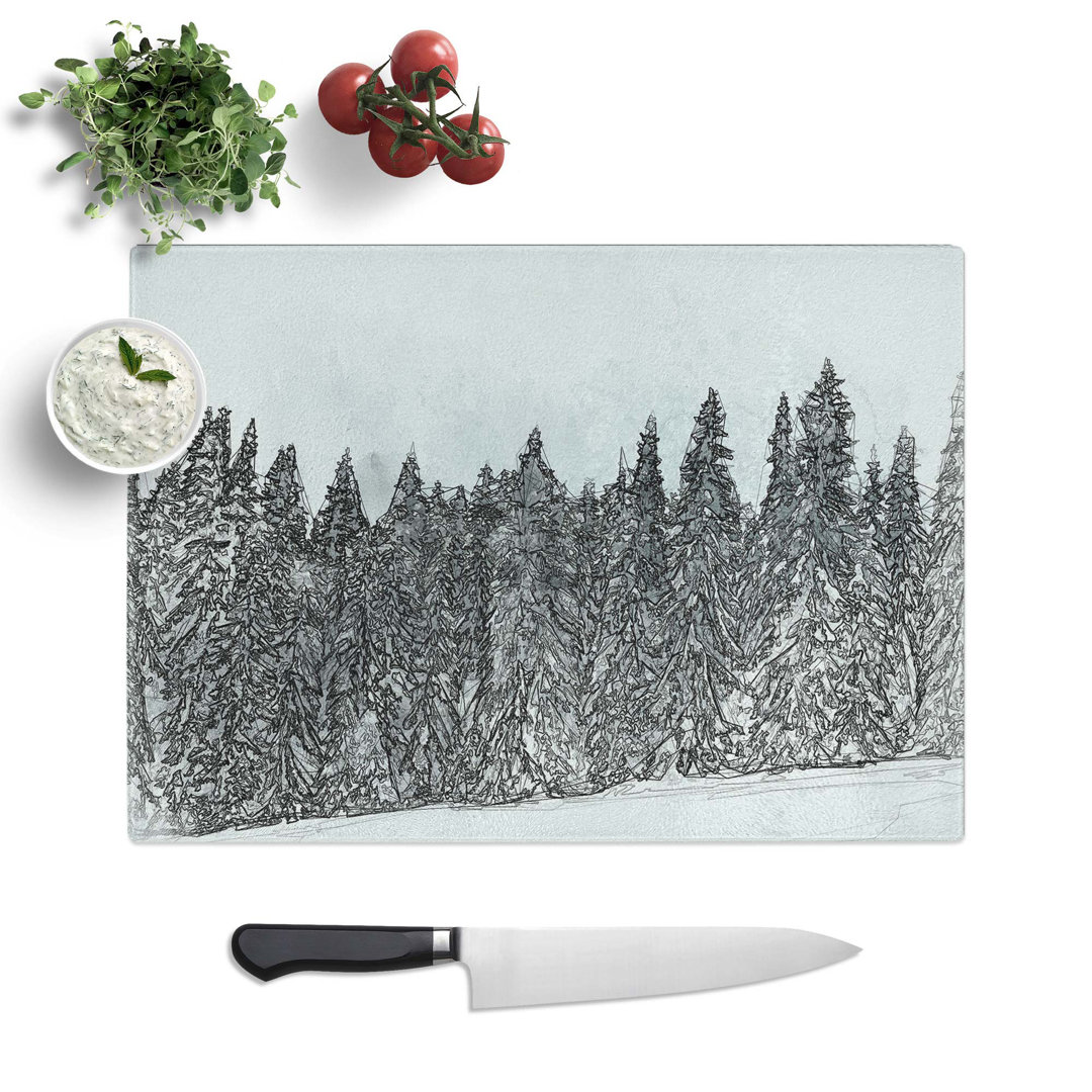 Tempered Glass Points of the Trees Chopping Board