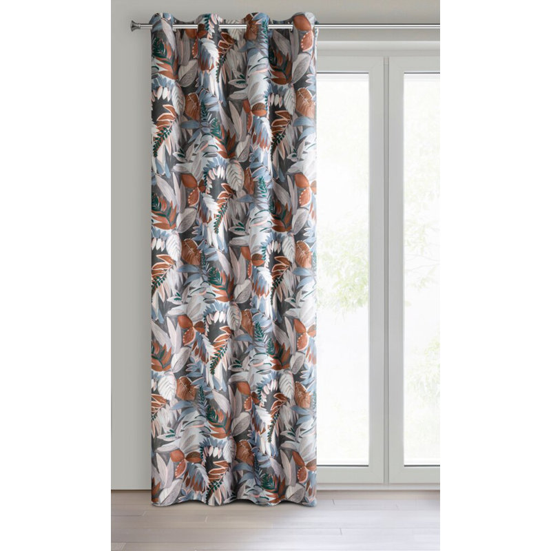 Marila Polyester Standard Eyelet Curtain Panel, Orange