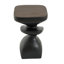 Table d'appoint à niveaux multiples abstraite noire MGO, table de bout sculpturale irrégulière, tabouret d'art moderne pré-assemblé d'une capacité de 76 lb pour le salon et le patio