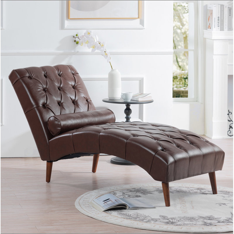 Chaise longue rembourrée, Dark Brown PU