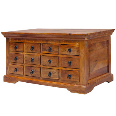 Oxford Solid Wood Solid Wood Block Coffee Table with Storage