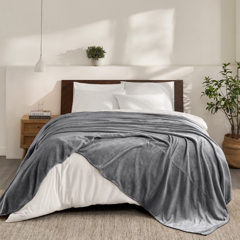 Giant Microplush Blanket, Gray