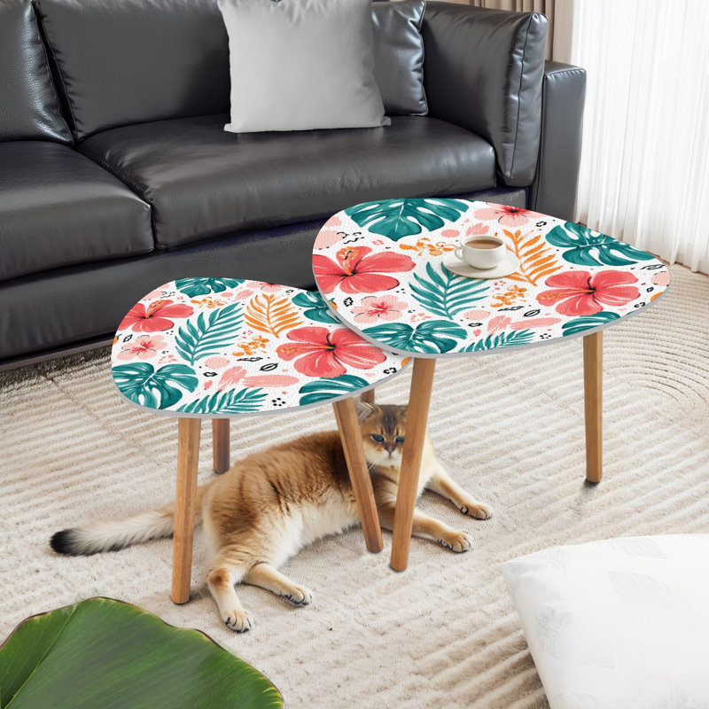 Ensemble de 2 tables basses gigognes Triangle