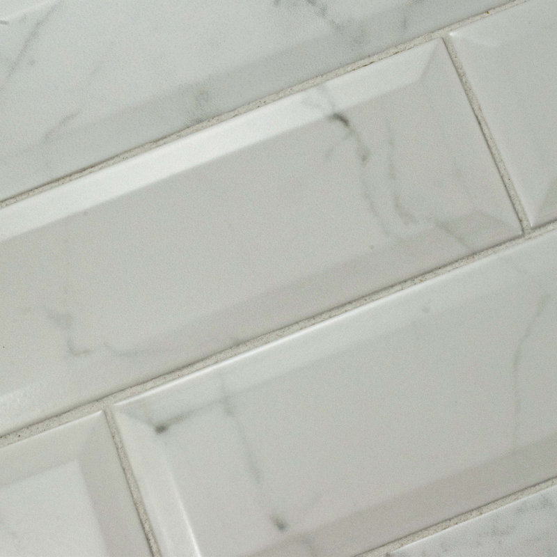 Classico Carrara 3" x 12" Ceramic Stone Look Subway Tile