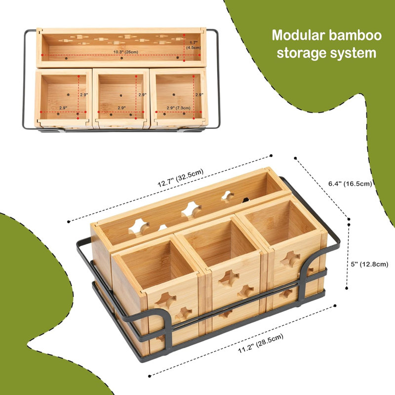 Porte-ustensiles de cuisine en bois Caddy