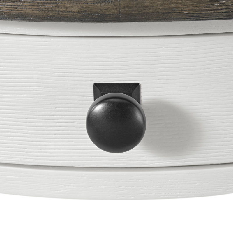 Round Cocktail Table With Drawer And Casters