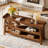 63-Inch Solid Wood Console Table, 3-Tier Farmhouse Entryway Table with Storage, Sofa Table Behind Couch for Living Room, Hallway, Foyer