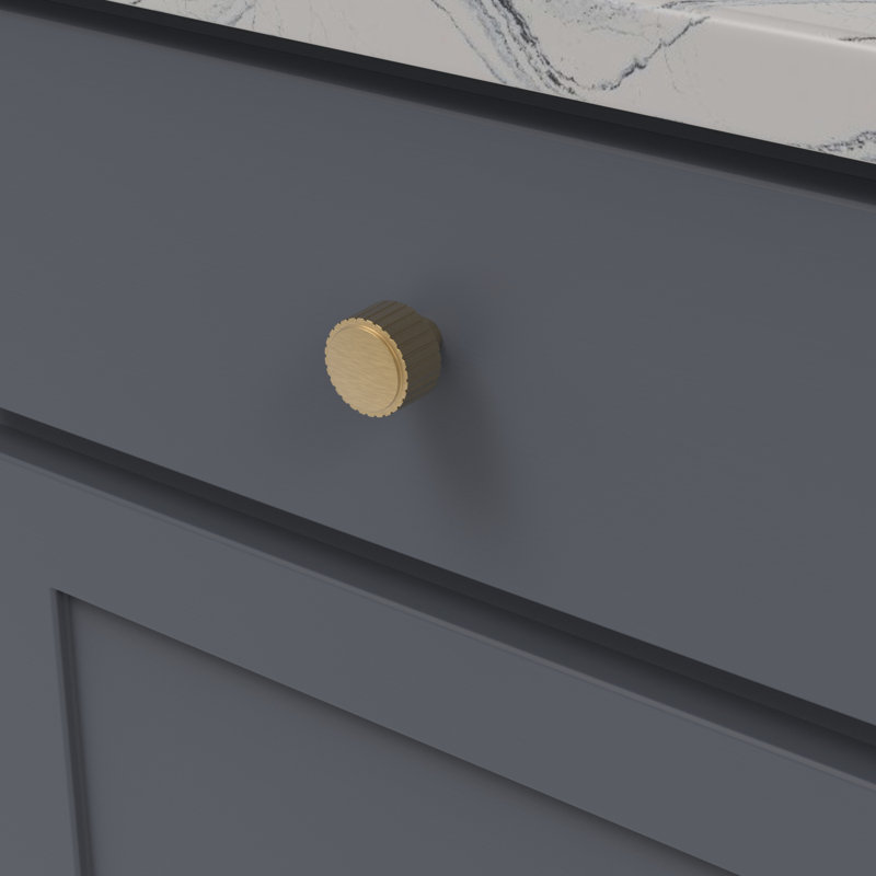 Sinclaire Collection Knob 1-1/4 Inch Diameter, Brushed Golden Brass