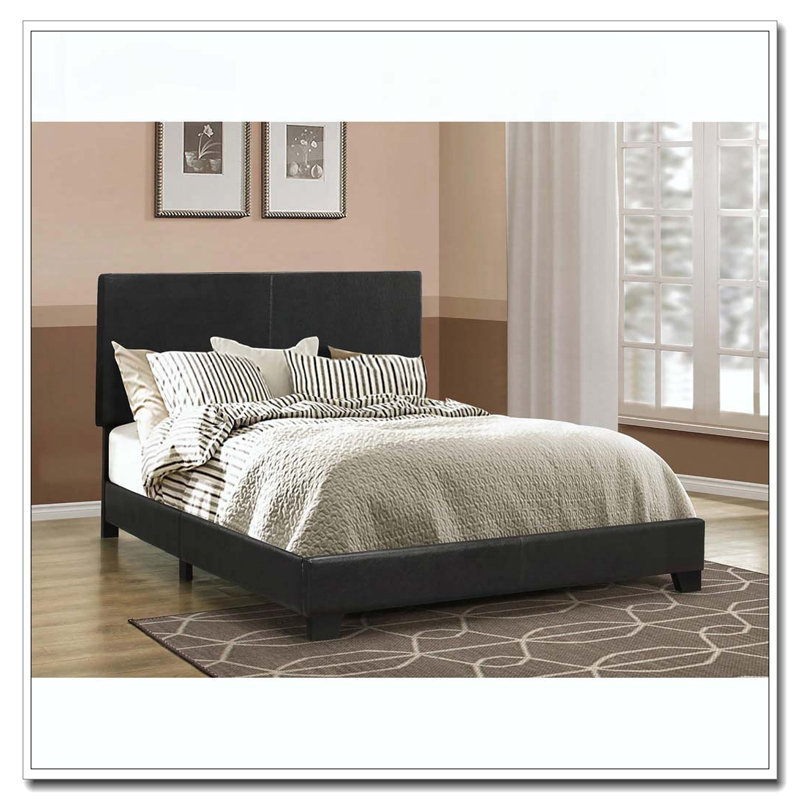 PU Leather Bed, Full, Black