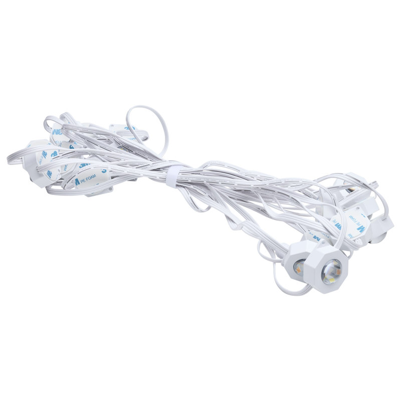 Guirlande de 12 lumières DEL StarWave 12 watts à finition blanche RVBTW 120 watts