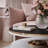 COREIL Black Matte Round Coffee Table with Shelf-367599521