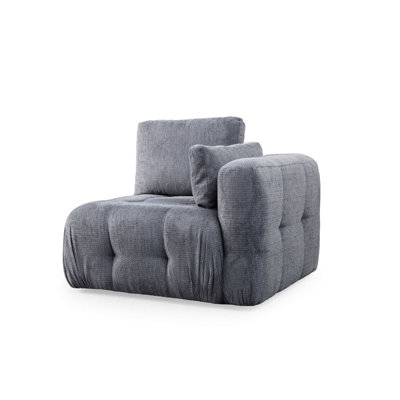 Élégant canapé 1 place, tissu gris, 39,4 x 39,4 x 25,6 pouces | Revêtement 100% polyester, bois de hêtre et structure en bois aggloméré | Comprend 2 coussins moelleux (19,7 po x 19,7 po) | Sièges confortables avec mousse à 28 couches, parfaite pour le salon ou le bureau