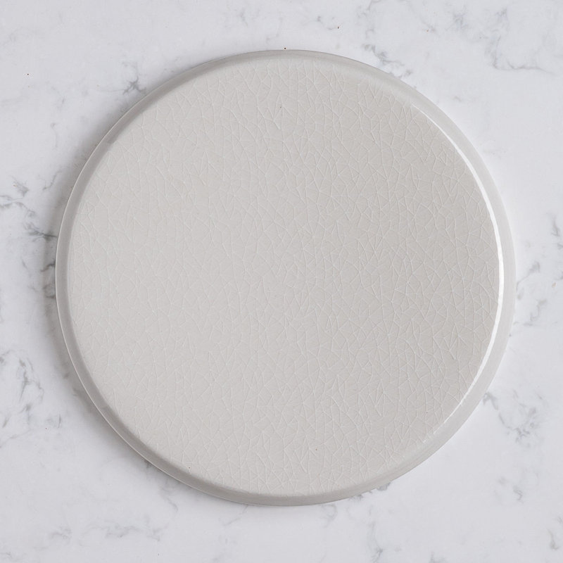 Plaque de glissade en porcelaine tissu craquelé de qualité supérieure | Blanc | Paquet de 6 | Va au micro-ondes et au lave-vaisselle