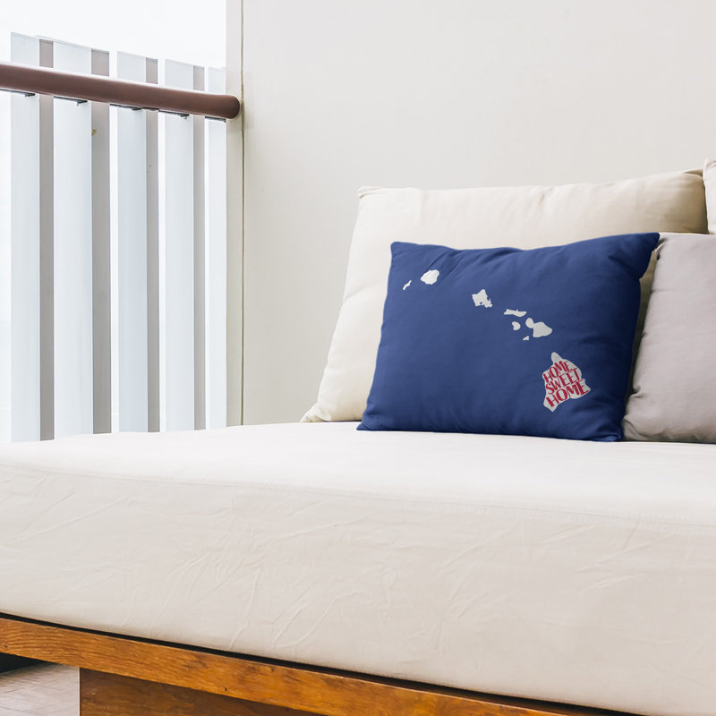 Outdoor Reversible Throw Pillow, Navy/Red, Hawaii