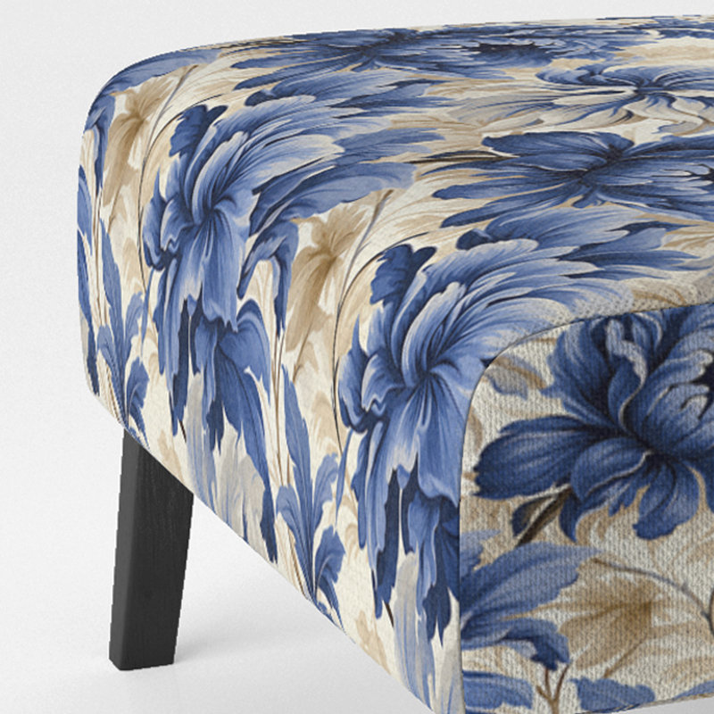 Rustic Victorian Brocade Victorian Motif - Chaise d'appoint de chalet rembourrée à motif floral