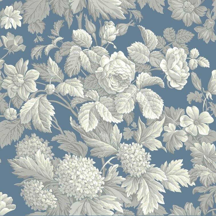 Blue-Multicolor Printed Textured Self Adhesive Floral Wallpaper