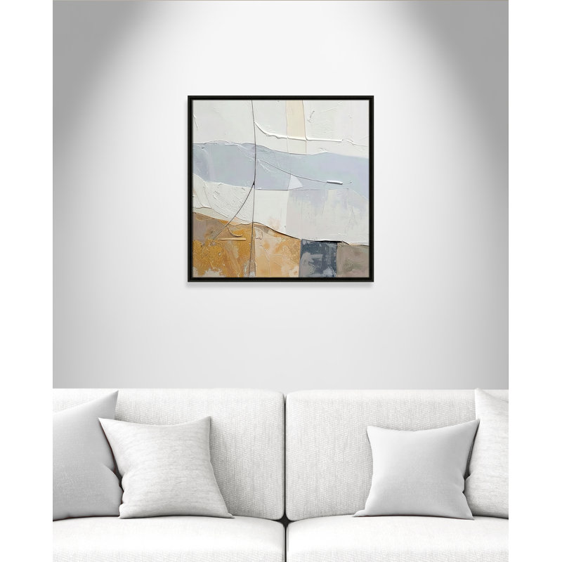 «Plastered I Print» par Alonza Saunders, Framed Canvas, 25.5'' W x 25.5'' H, Espresso Floater